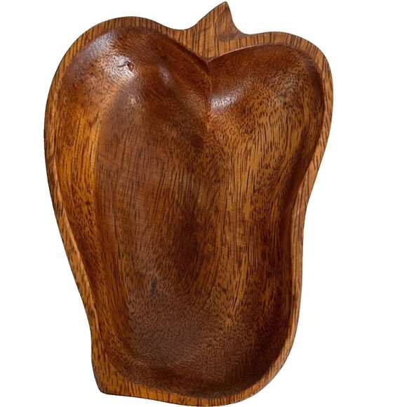 Vintage Monkey Bell Pepper Acacia Wood Salad Chip Dip Bowl Set Salt & Pepper - Picture 10 of 13